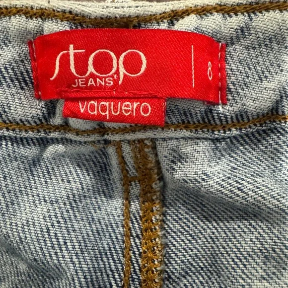 Stop Jeans Rare Colombian Butt Lift Boot Cut Womens size 8 Distressed Frayed Hem - Picture 7 of 12